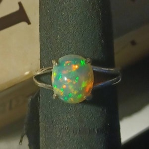 RARE Glowing Galaxy Opal Ring  9x8