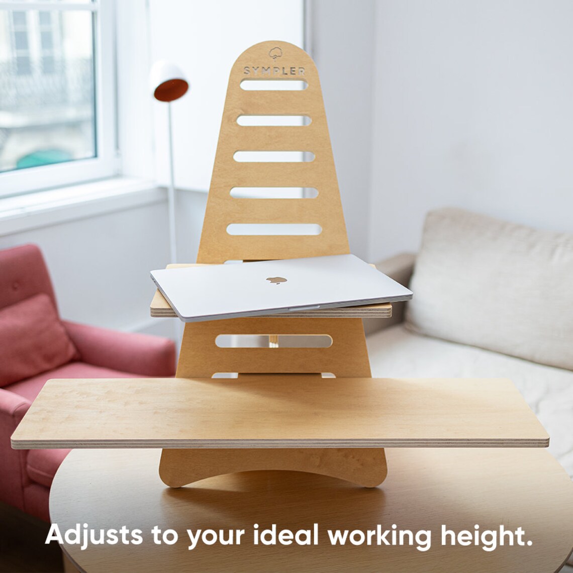 Heightadjustable desk attachment wood Standing desk laptop Etsy