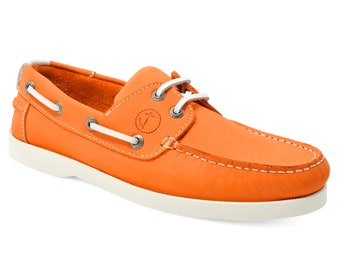 Women’s Boat Shoes Seajure Vadu Orange Nubuck Leather