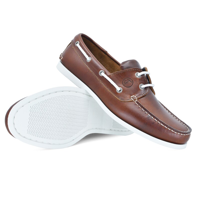 Mens Boat Shoes Seajure Silistar Brown Leather image 5