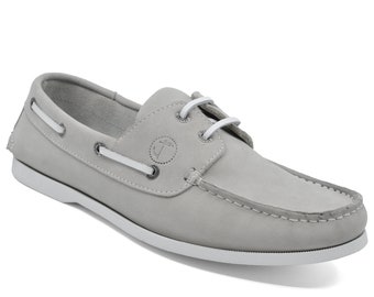 Men’s Boat Shoes Seajure Unawatuna Light Grey Nubuck Leather