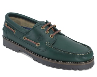 Zapatos Náuticos Hombre Seajure Keem Cuero Verde