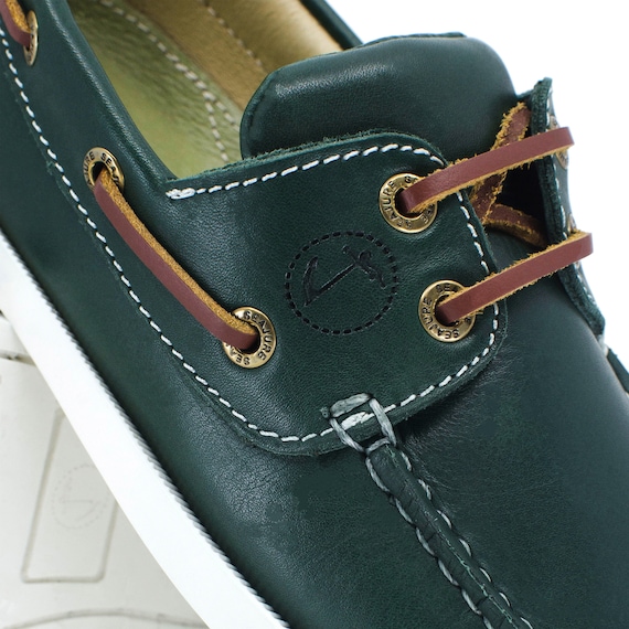 Women's Boat Shoes Seajure Matira Green Leather