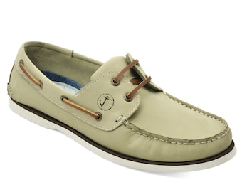 Seajure Men Boat Shoe Wavecrest Light Green Nubuck Leather