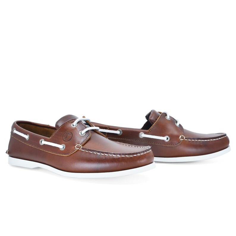 Mens Boat Shoes Seajure Silistar Brown Leather image 3