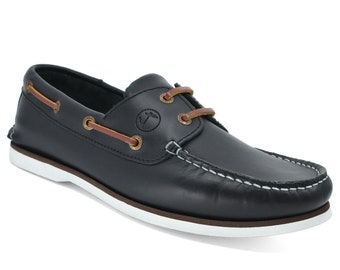 Men’s Boat Shoes Seajure Zlatni Navy Blue Leather