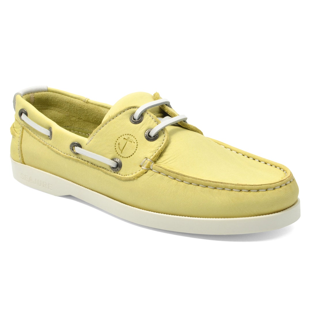 Womens Boat Shoes Seajure Lipite Lemon Nubuck Leather Etsy