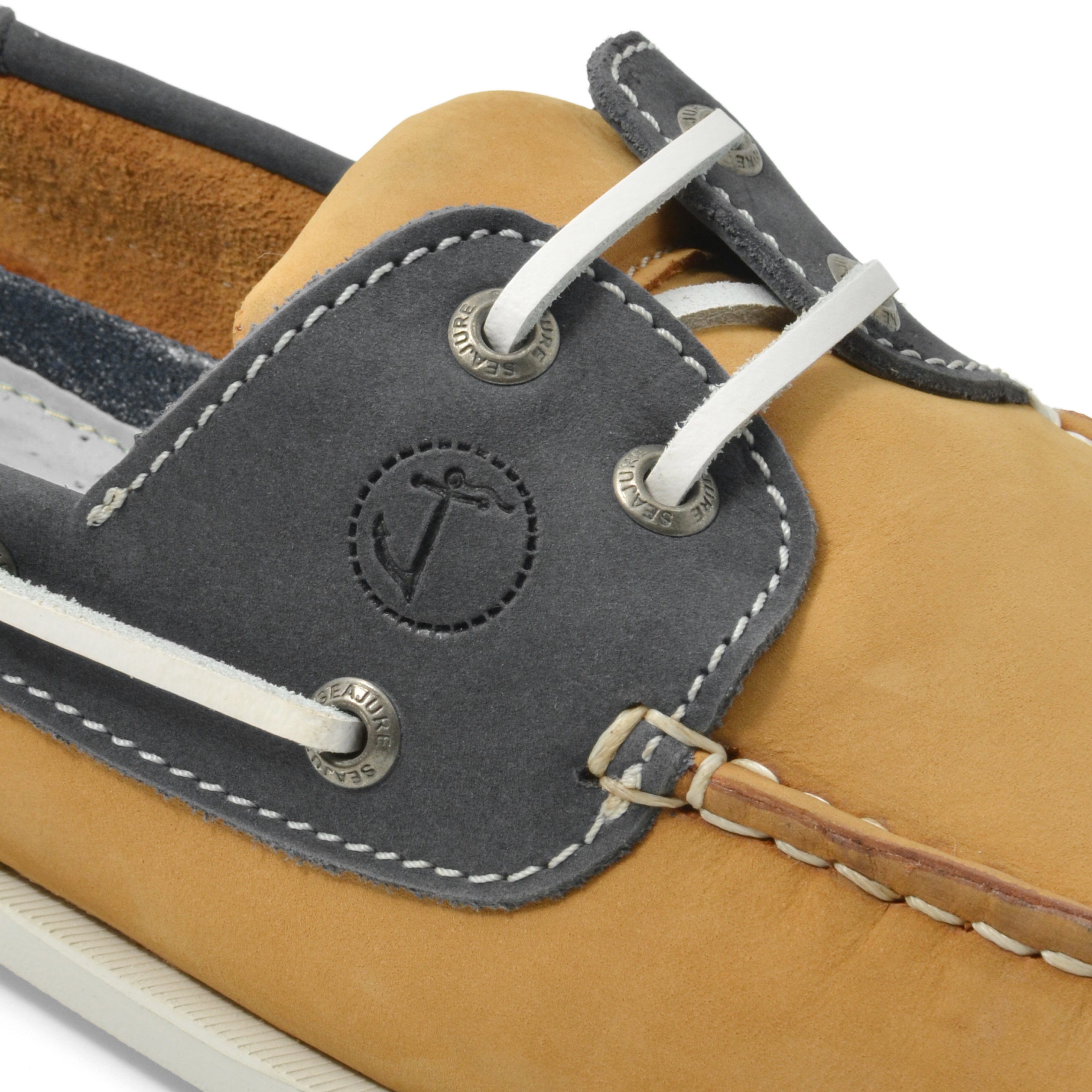 Chaussures Bateau Homme Seajure Norte - Cuir Bleu Marine, Semelle Antidérapante, Fait Main Au Portugal