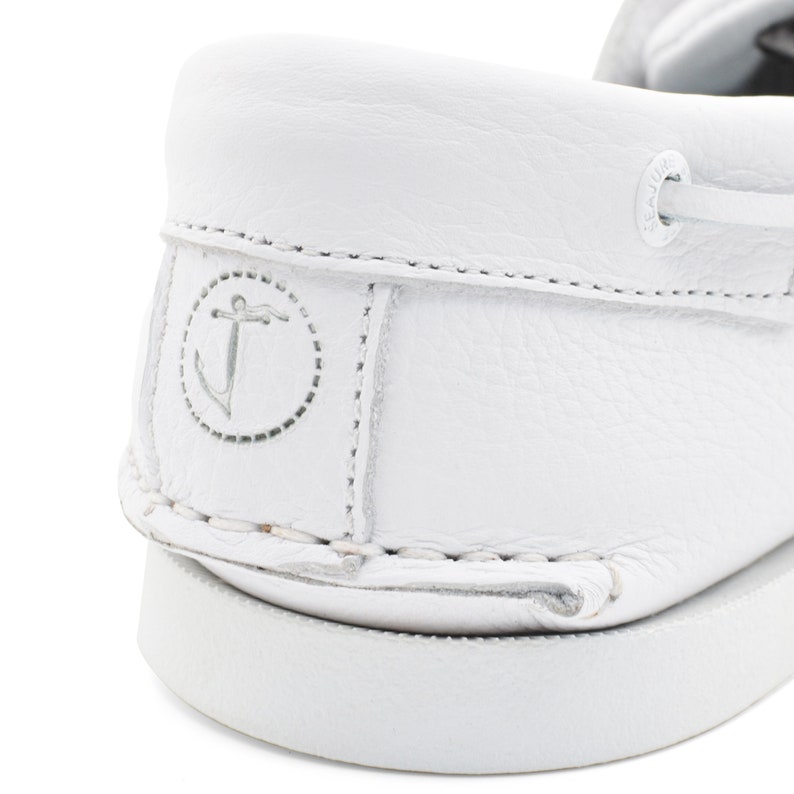 Mens Boat Shoes Seajure Knude White Leather image 7