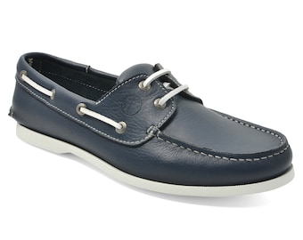 Men’s Boat Shoes Seajure Laurito Navy Blue Leather
