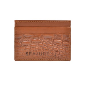 Tarjetero Cuero Croco Camel Seajure