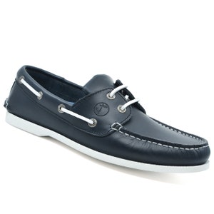 Men’s Boat Shoes Seajure Watamu Navy Blue Leather