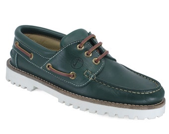 Women’s Boat Shoes Seajure Railay Green Leather