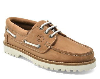 Women’s Boat Shoes Seajure Bisnap Light Brown Nubuck Leather