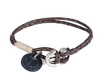 Seajure Double Braided Leather Pitcairn Bracelet Brown