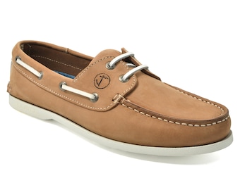 Men’s Boat Shoes Seajure Esterel Light Brown Nubuck Leather