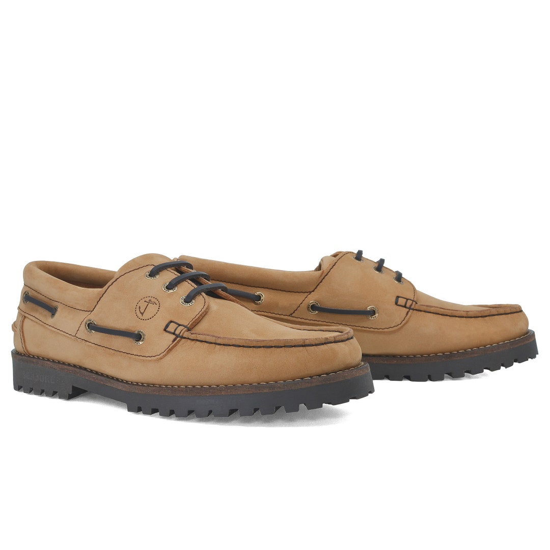 Produktbild von Skechers Damen Seajure Damen Bootsschuhe Noordhoek Nubuk Leder Kamel Und Weiß Chelsea Boots Damen