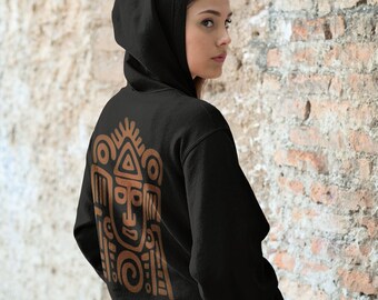 Tribal Art Hoodie, Designer Hoodie, Unisex Hooded Sweatshirt, Hoodie Retro, Hoodie Art, Abstract Sweatshirt Hoodie, Fall Fashion,