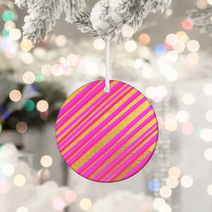 Tree ornaments, Ceramic Ornament, Stripe Christmas Ornament, Christmas gift, Holiday Ornament, Holiday Décor, Boho Décor, chic ornaments
