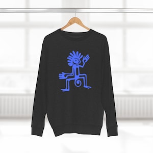 Abstract Tribal Sweatshirt, Designer Sweatshirt, Primitive Fashion, Boho Art Wear, Unisex Gift, Unisex Gifts