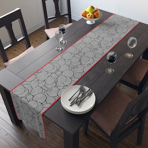 Mid Century Geometric Table Runner, Retro Home DecorTable Runner for Holiday Entertaining, Holiday Decor