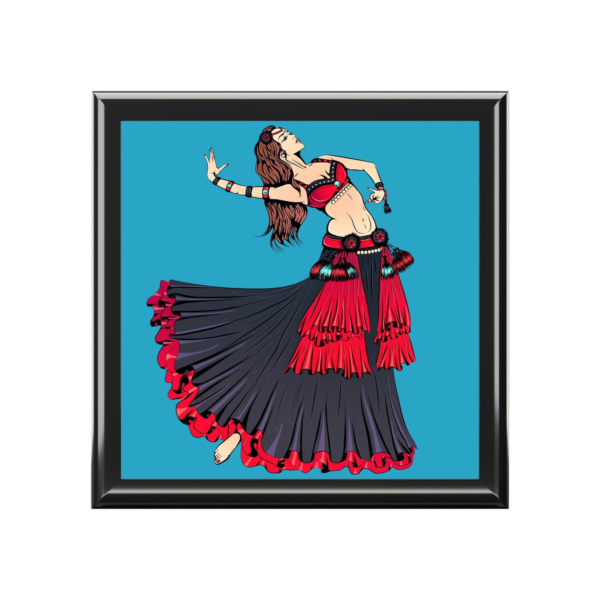 Belly Dancer Jewelry Box, Dance Art, Dancer Keep Sake Box, Gift for