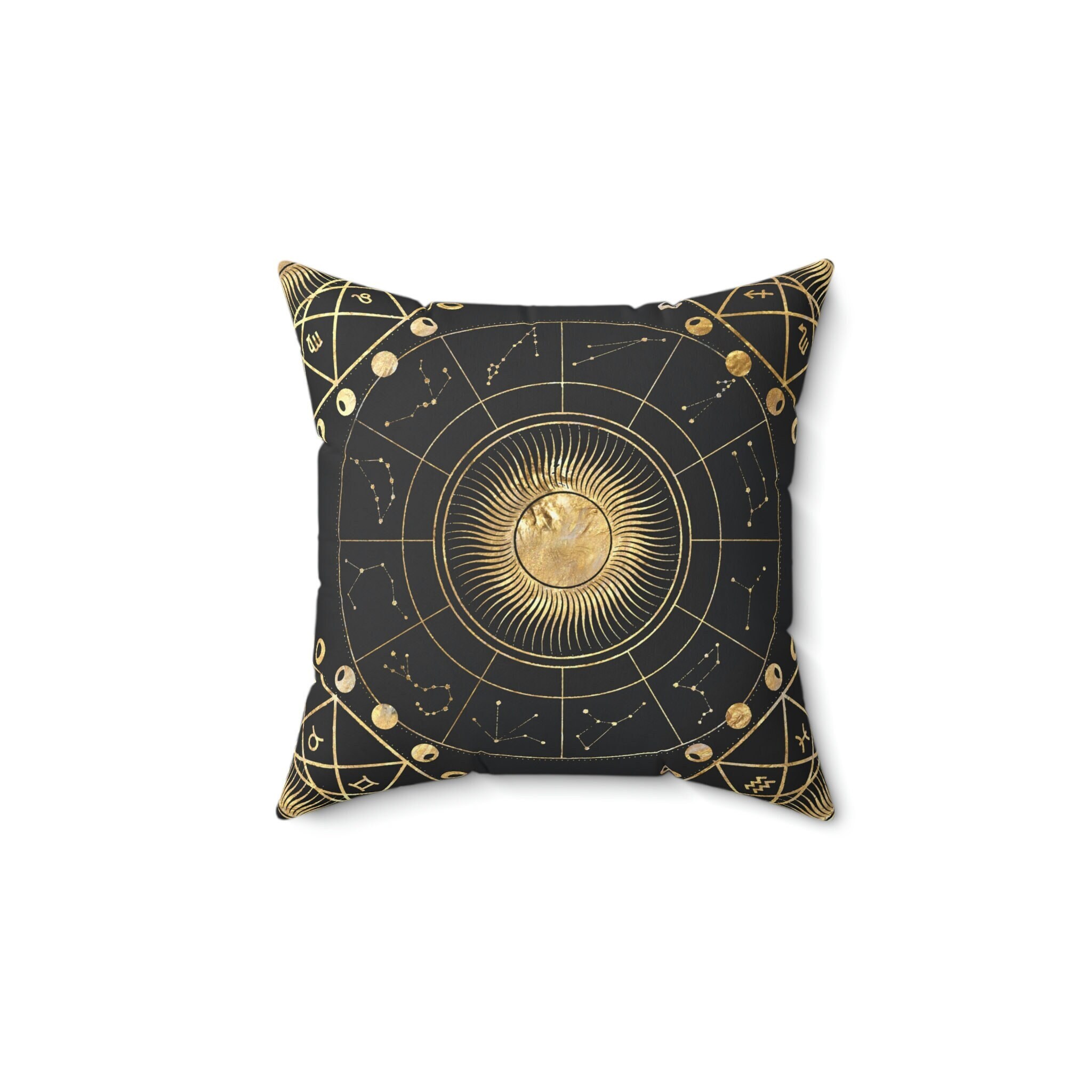Taurus Zodiac Pillow with Insert, Maximalist Room Decor, Astrology Birthday Gift for Her