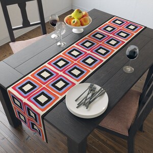 Mid Century Designer Table Runner, Retro Home DecorTable Runner for Holiday Entertaining, Holiday Decor