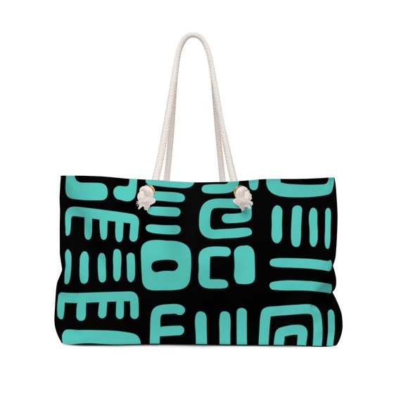 Abstract Weekender Designer Beach Bag Large Shopping Bag. 