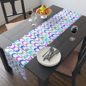Retro Inspired Table Runner, Mid Century Designer table runner, Summer Decor