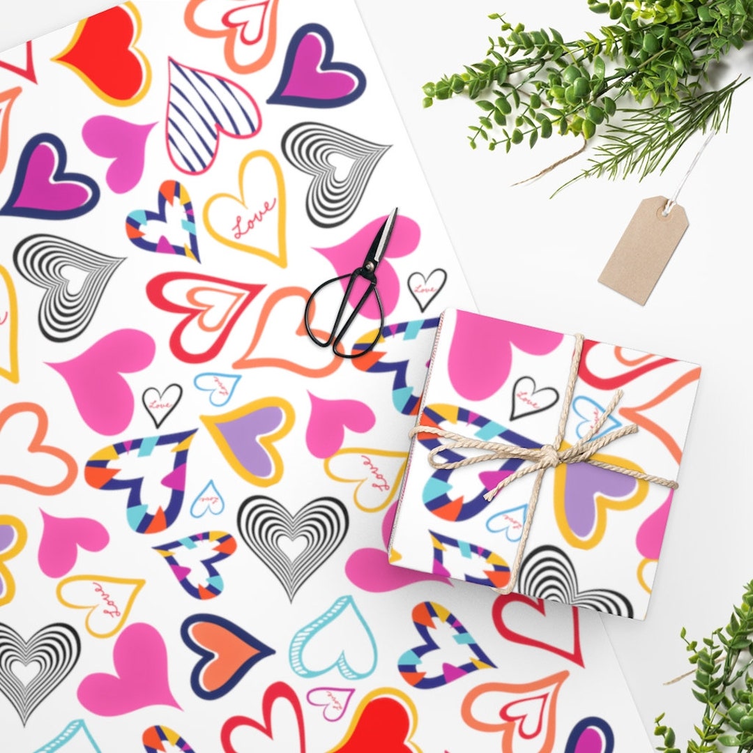 Valentine Day Wrapping Paper Designer Gift Wrapping Paper Etsy