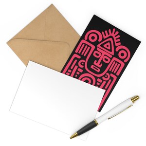 Artful Tribal Notecards, Blank Note Cards, Stunning post cards, with envelopes, Some with matching gift boxes and gift wrap, chic stationary