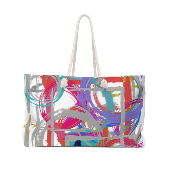 Abstract Luxury Tote Bag Trendy Modern Reusable Boho Tote 