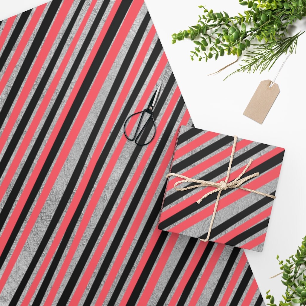 Geschenkpapier „Schicke Streifen“ – 1 Bogen 59,4x84,1 Cm, 100 G/qm, Gerollt Geliefert