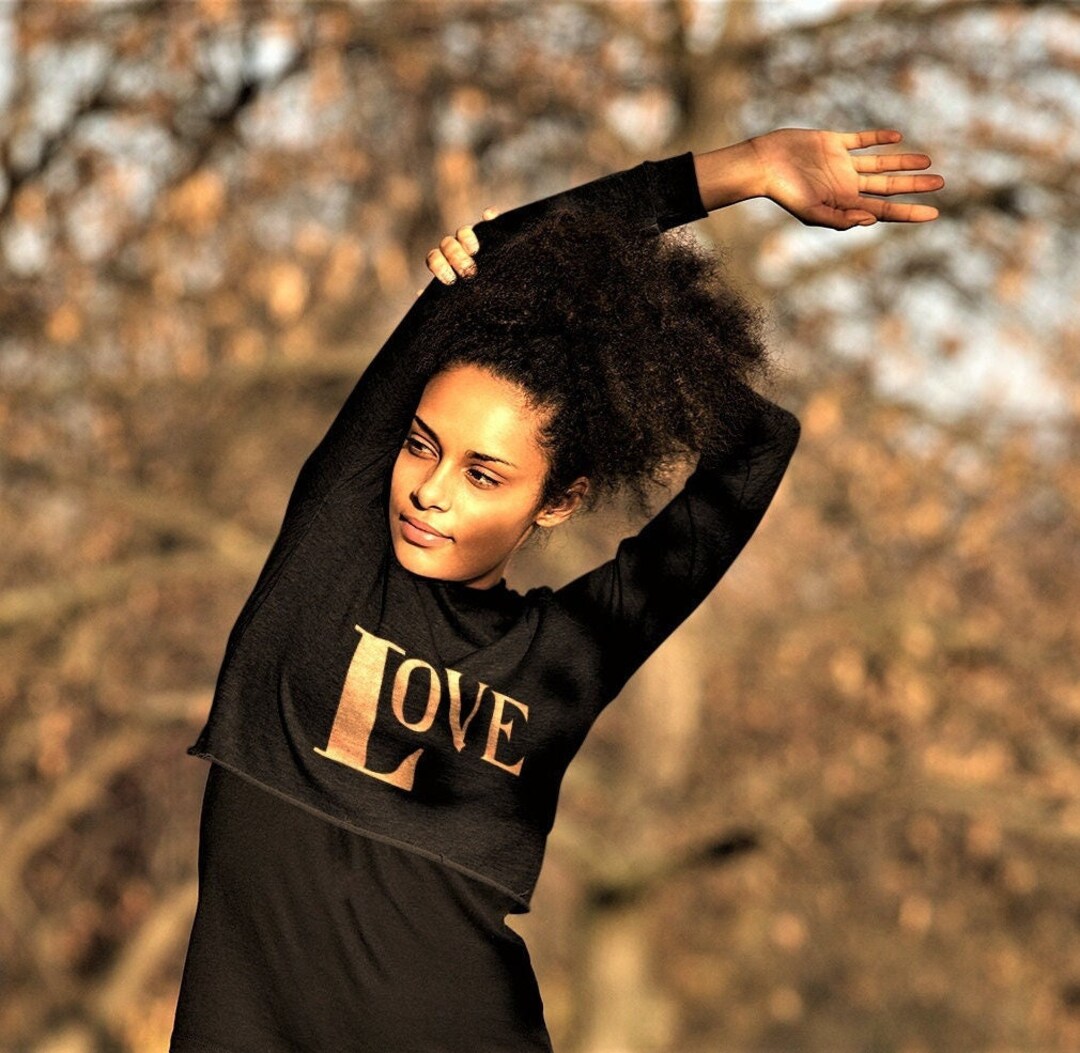 LOVE TOP Women's Cropped Sweatshirt Chic Updated - Etsy