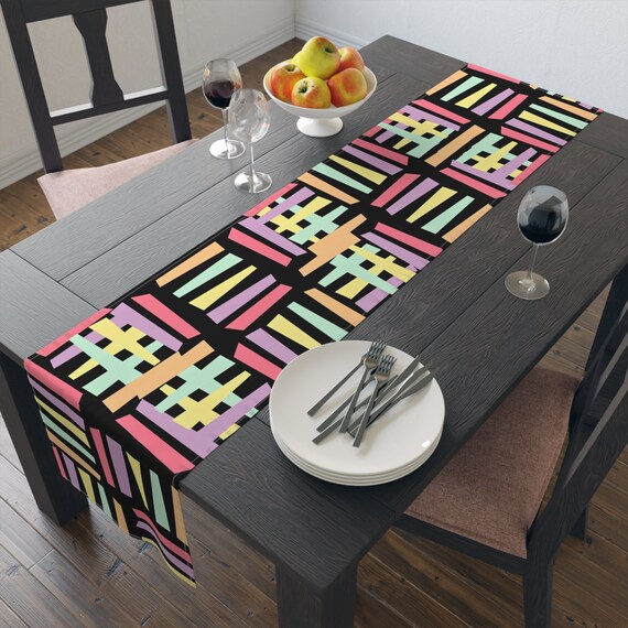Abstract Table Runner, Multi Colored Designer Table Runner