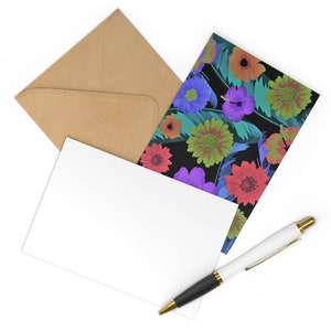 Artful Floral Notecards, Blank Note Cards, Stunning post cards, with envelopes, Some with matching gift boxes and gift wrap, chic stationary