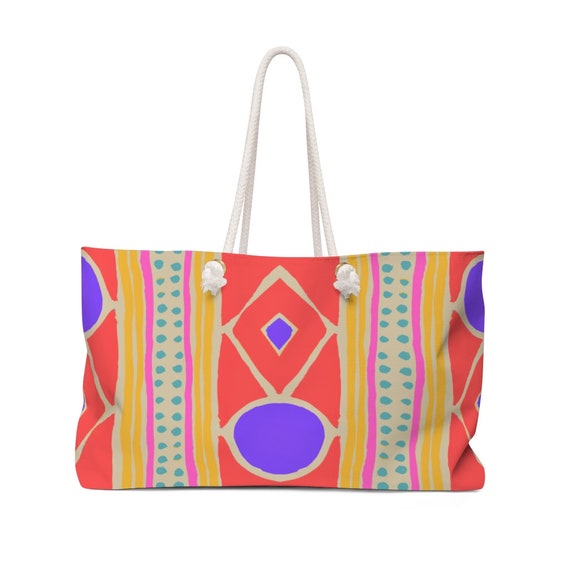 Colorful Geometric Designer Tote Tribal Design Weekender Bag Chic Beach Bag.boho Chic Tribal Chic Sustainable Gifts Sustainable Gifts Etsy Ireland