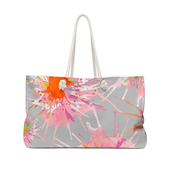 Abstract Weekender Designer Beach Bag Large Shopping Bag. 