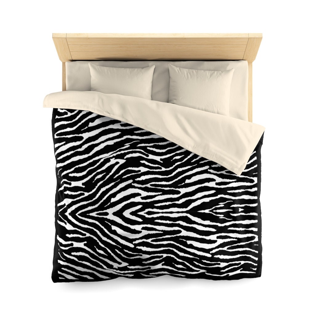 Zebra Print Duvet Cover Designer Bedding Boho Chic Home Etsy UK