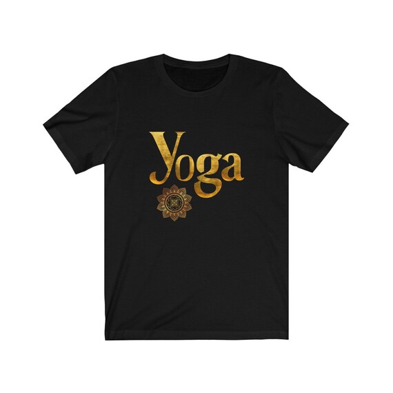 Designer Yoga T Shirt, Yoga Top, Yoga Shirt With Elegant Gold Letters, Yoga  Shirt, Yoga Gifts, Chic T-shirts 