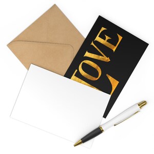 LOVE, Cartes de correspondance vierges, Cartes de correspondance avec enveloppes, Cartes de correspondance artistiques, Papeterie chic, Cadeaux chics, Papeterie chic, Meilleures idées cadeaux