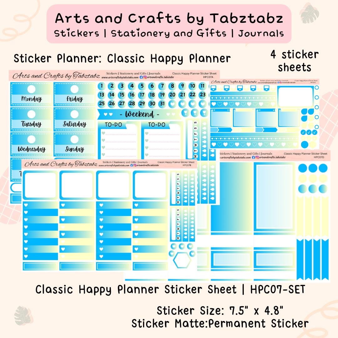 Vertical Planner Sticker | Weekly Planner Sticker Kit | HPC07 - Etsy