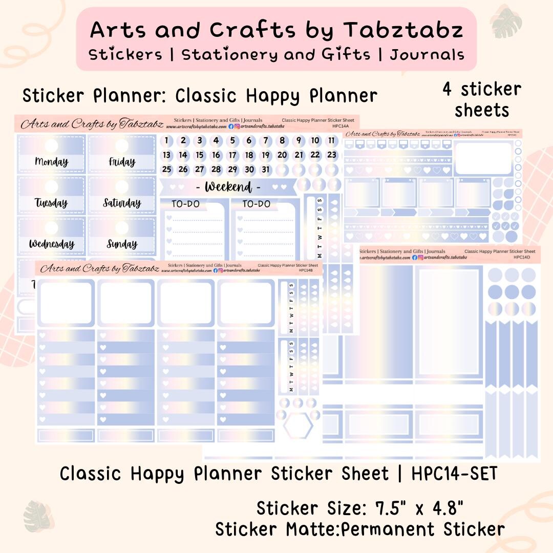 Vertical Planner Sticker | Weekly Planner Sticker Kit | HPC14 - Etsy