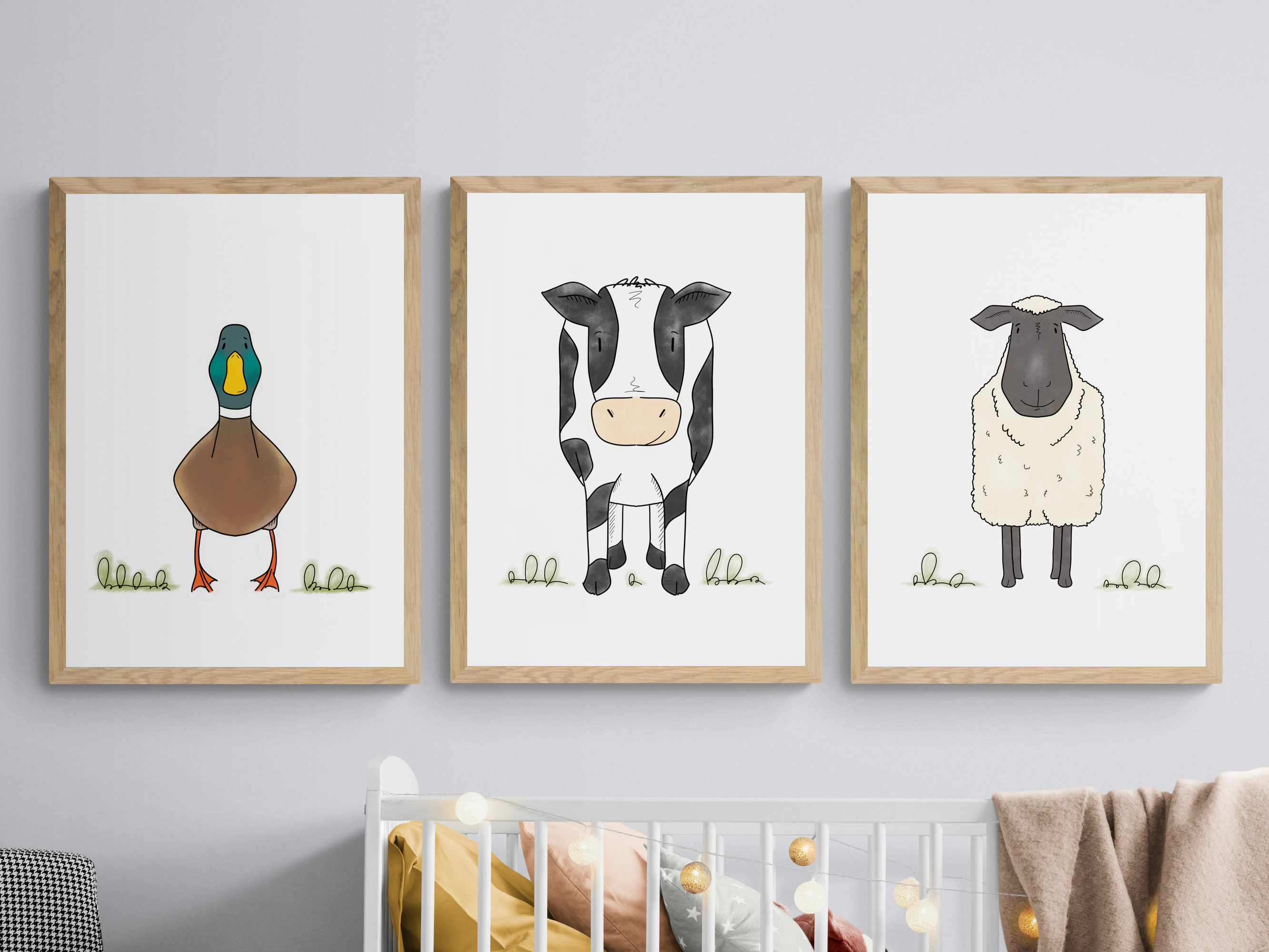 Farmyard Nursery Print Set Animal Nursery Prints Nursery Etsy Israel