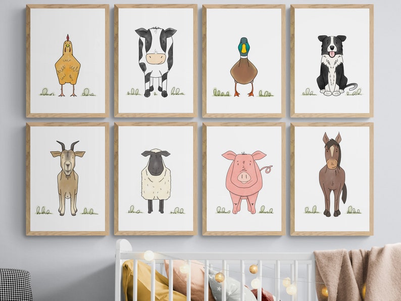 Farmyard Nursery Print Set Animal Nursery Prints Nursery Etsy