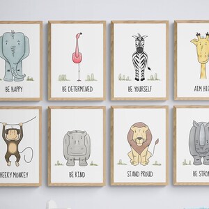 Safari Nursery Wall Art met zinnen en gezegden, Animal Nursery Prints, Safari Nursery Decor, Nursery Art, Kids Art, Safari Print Set