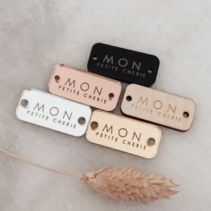 Personalised Button Tag for Crafters, Engraved Wood Buttons, Mirror or Acrylic Tags for Gifting, Product Labels, Handmade image 6