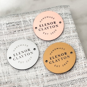 Luxury Brand Labels, Personalised Buttons, Handmade By...Tags for Small Businesses, 2 Ply Luxury Acrylic Tags, Sewing, Knitting Projects