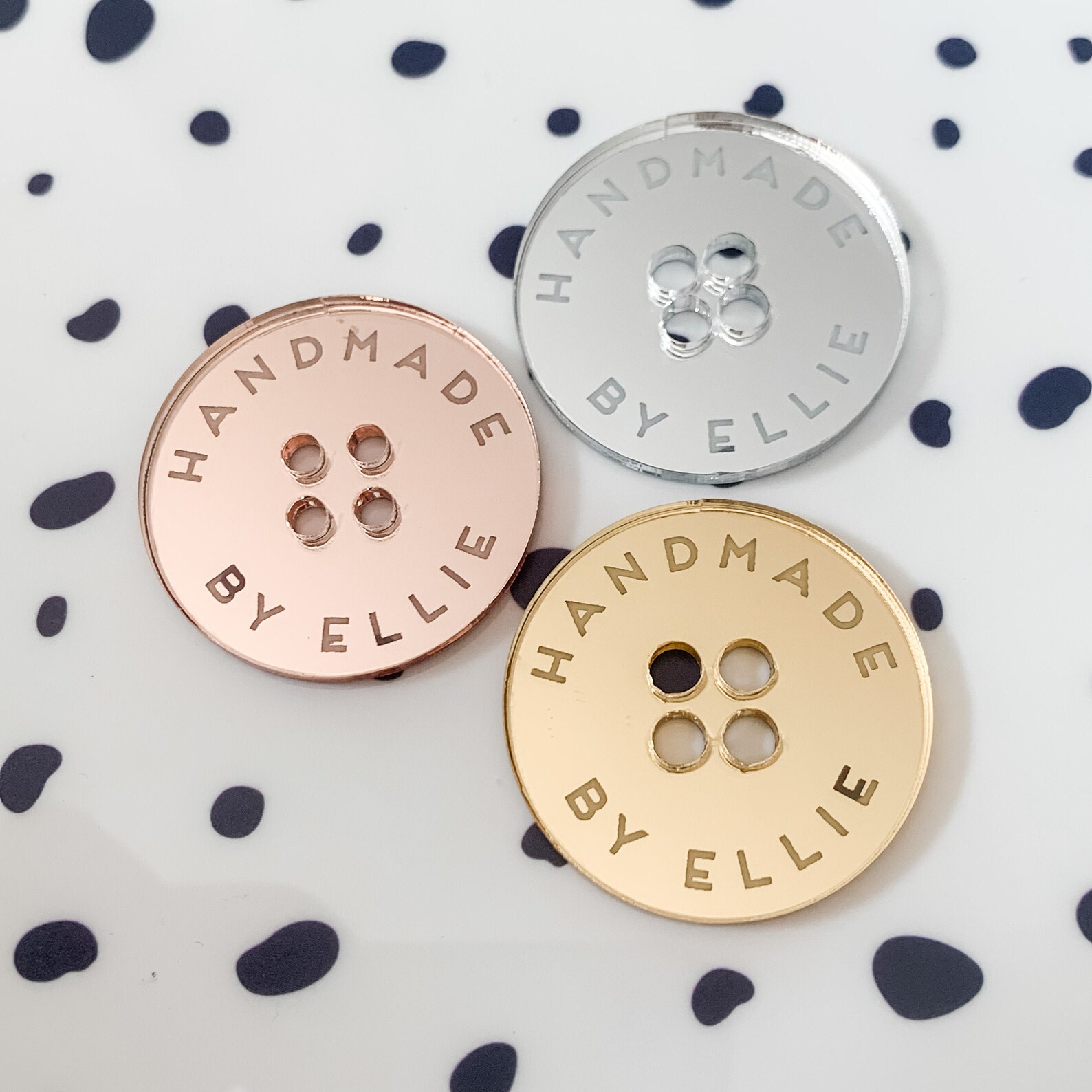 Personalised Button Tag for Crafters Engraved Wood Buttons Etsy UK